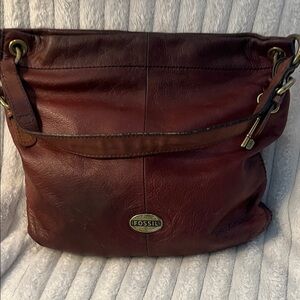 Fossil Dark Leather Shoulder Bag